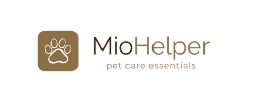 MioHelper logo with paw print icon on a white background